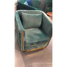 Foshan wholesale gold stainless steel gray velvet sofa luxury living room furniture sets